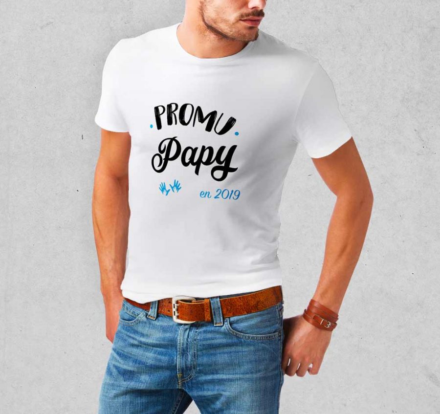 T-shirt Promu papy bleu personnalisé