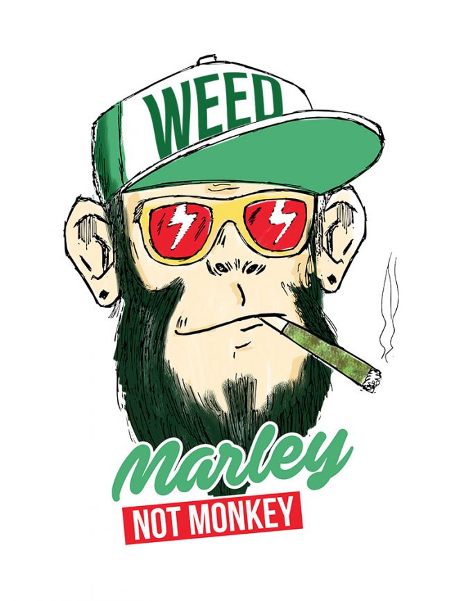 T-shirt Marley not monkey