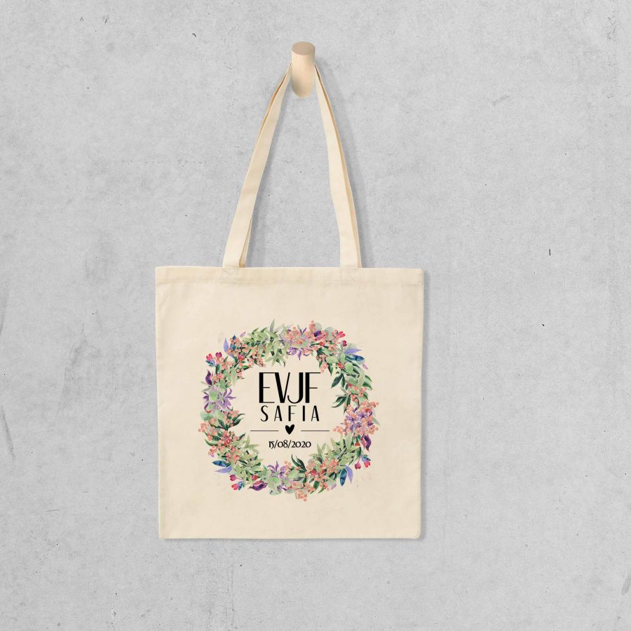 Tote bag EVJF Fleuri