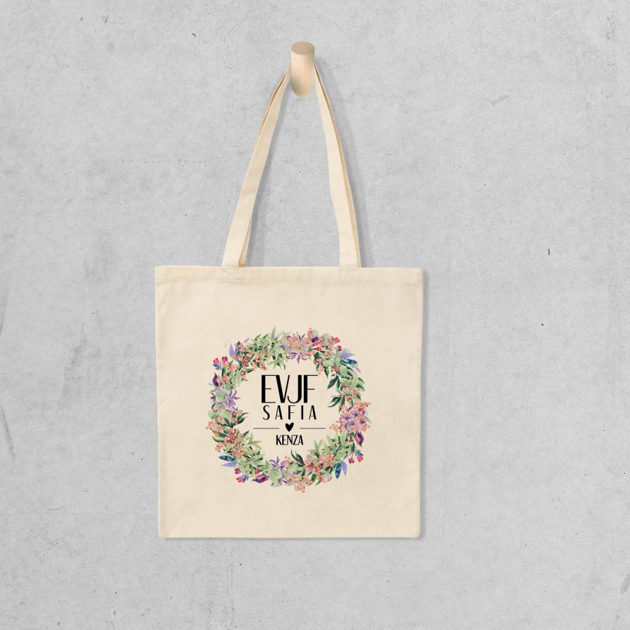 Tote bag EVJF Fleuri