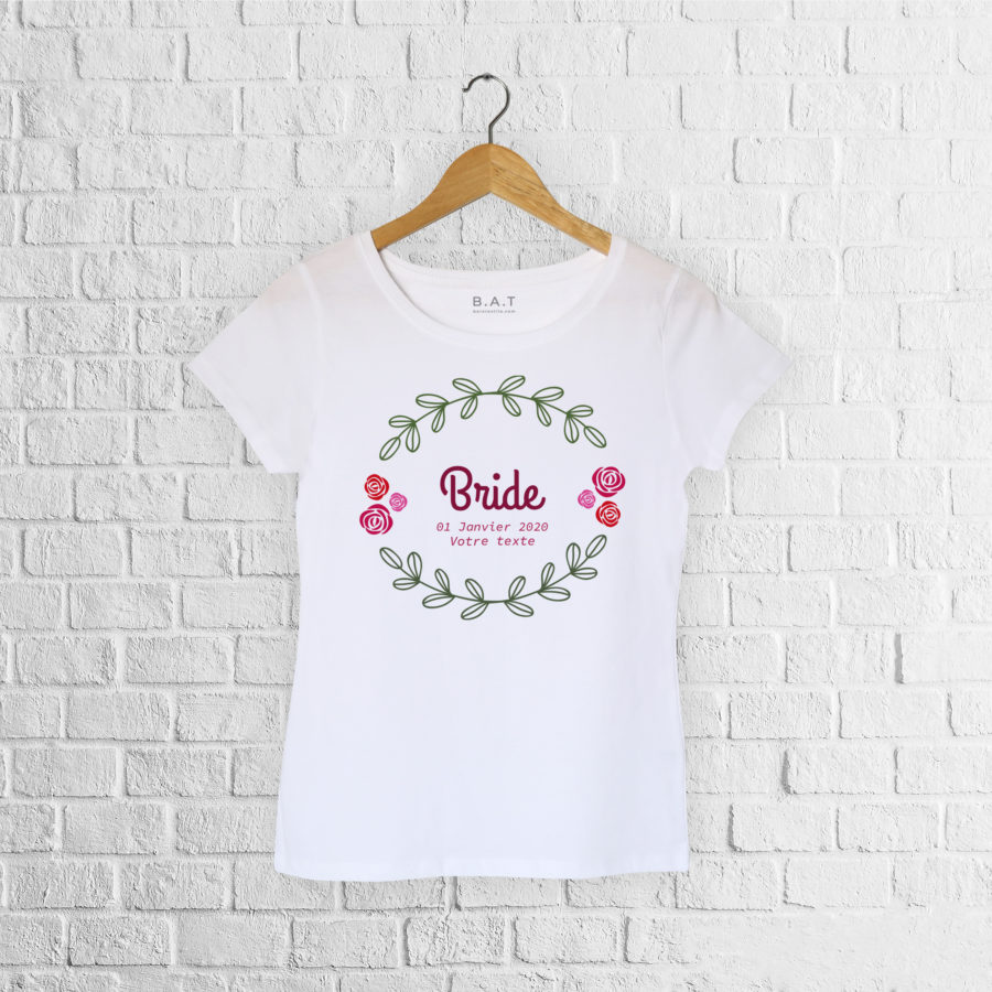 T-shirt EVJF Bride flower