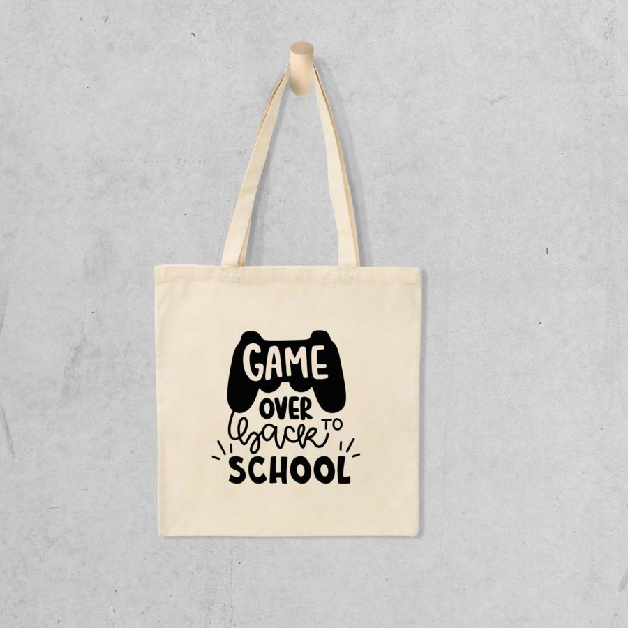 Tote bag Game over back to school